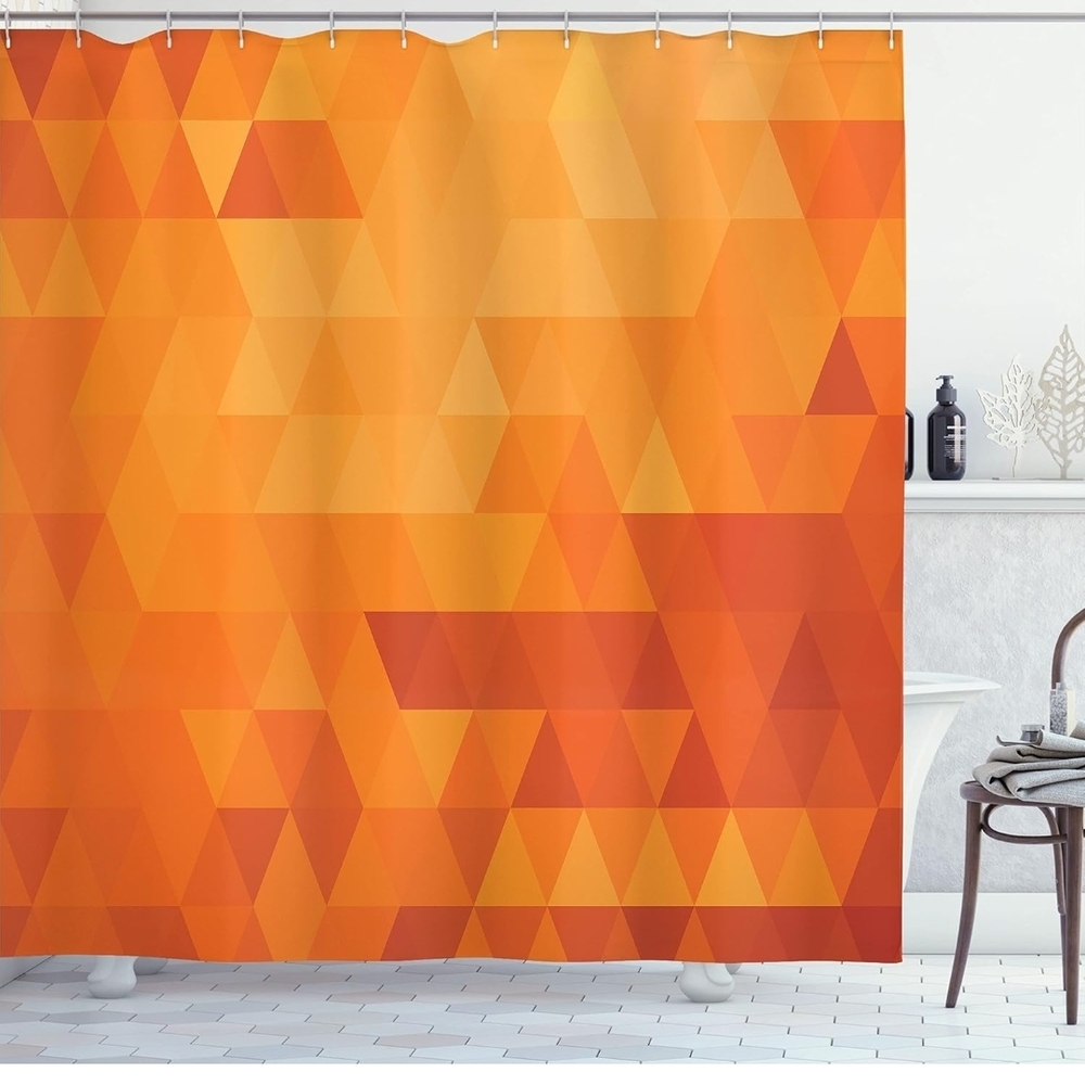Geometric Orange Shower Curtain